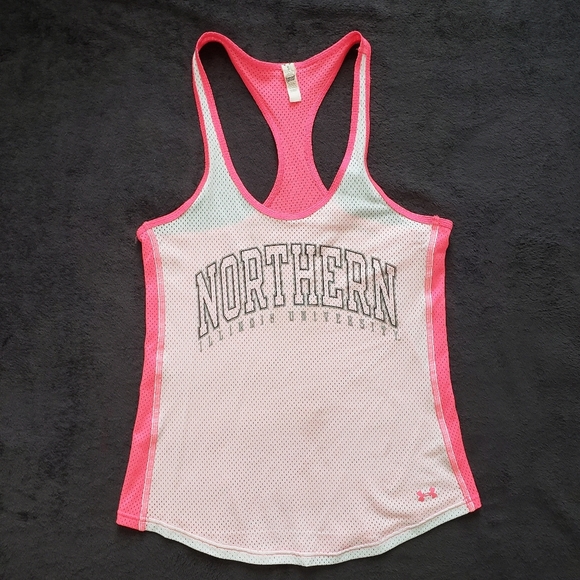 Vintage NIU Under Armour Racer Mesh Jersey Tank Top - Size Small - Picture 1 of 7
